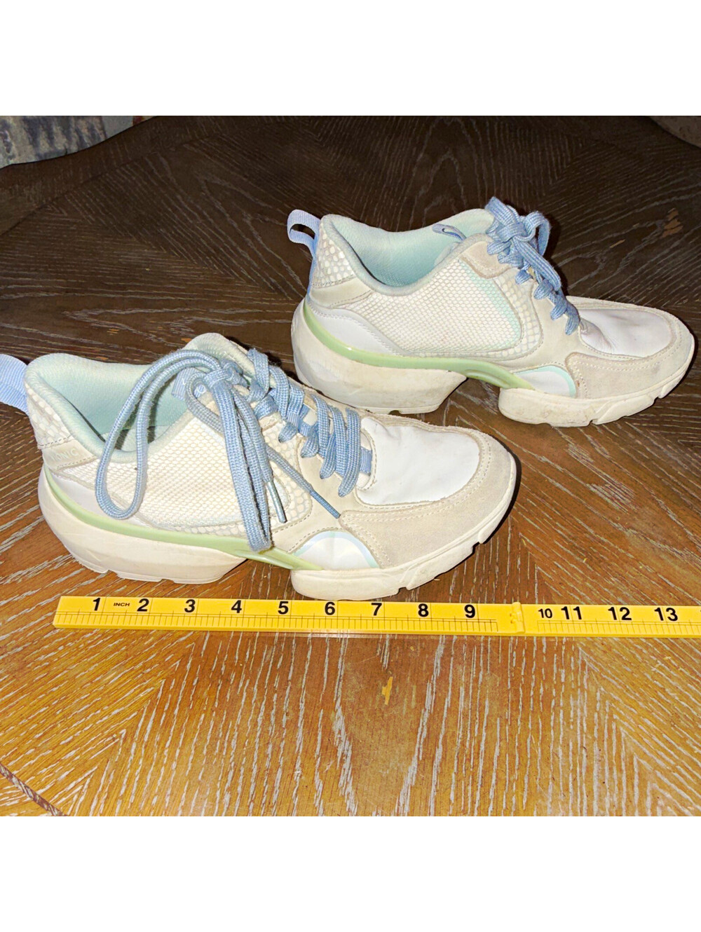 Vionic Aris Womens Mesh Lace-Up Low Top Sneakers White Blue Green Solid Size 6